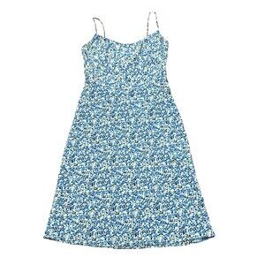 Vintage Y2K Express Dress Womens Small Slip Midi Blue 90s (Tag 7/8)
